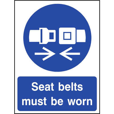 Seat belts must be worn sign