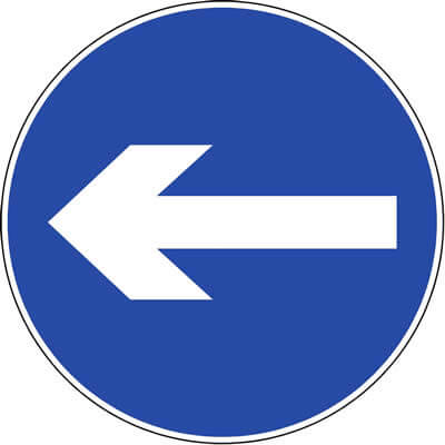 Proceed left/right sign