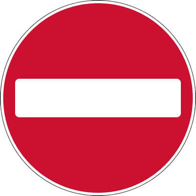 No entry sign No entry signs clearly highlight areas of unauthorised access, assisting with the enforcement of security policies in a commercial or working environment.