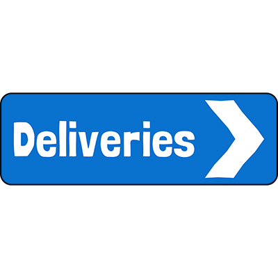 Deliveries Right Arrow Direction Sign