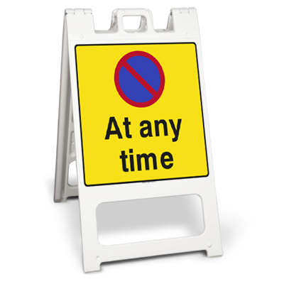 No parking at any time sign stand